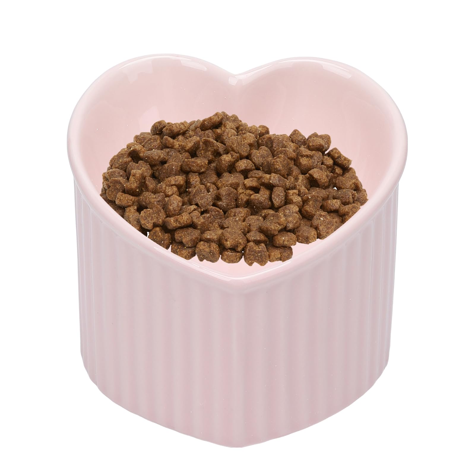 Heart Shaped Ceramic Elevated Pet Bowl