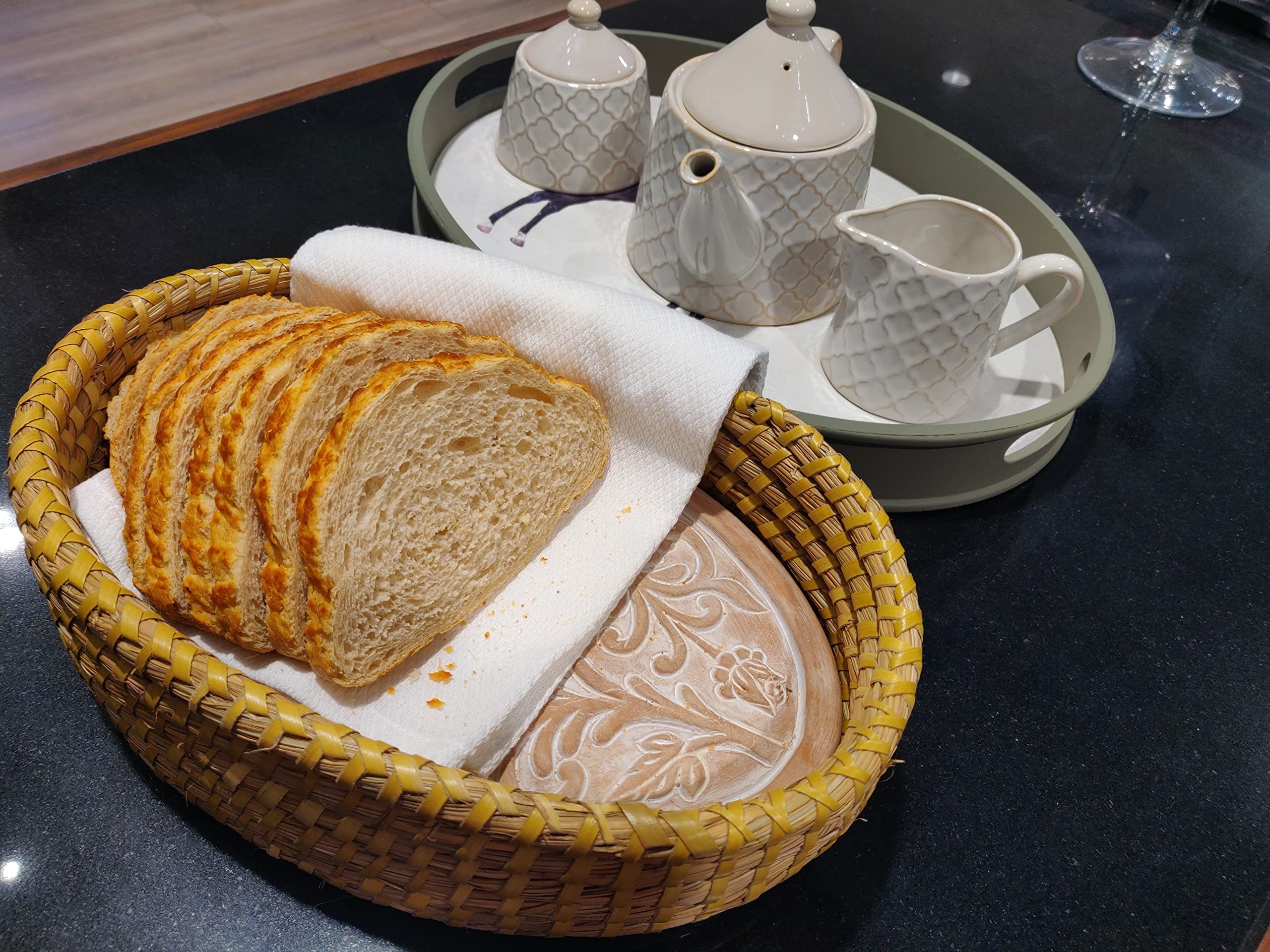 Bread Warmer Basket with Stone