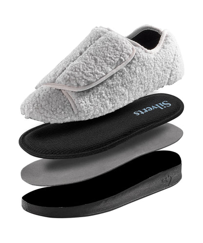 Womens Extra Wide Easy Closure Slippers